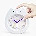 SOUNDANCE Cute Kids Alarm Clock, Analog Quiet Silent No Ticking No Snooze Sleep Training Battery Operated Rechargeable Night Light, Gift for Girls Boys Children Bedroom, Easy Use Set, White Bear BC1