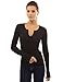 PattyBoutik Women's Notch Neck Cable Sweater