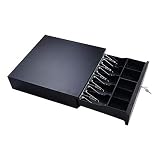 Safstar POS Cash Drawer Box Money Storage, Point of Sale Register, Key-Lock w/Removable Coin Trays