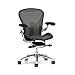 Herman Miller Aeron Ergonomic Office Chair with Tilt Limiter and Seat Angle | Adjustable PostureFit SL, Arms, and Carpet Casters | Large Size C with Graphite/Polished Aluminum Finish