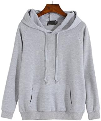 2017 Fall and Winter Women’s Long Sleeve Blouse Pullover Sweatshirt Hoodies with Pocket (GRAY-01, M)