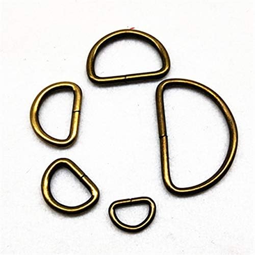 ZHONGJIUYUAN (1/2/2.5/3.3/3.9cm-100pcs per Size,Total 500pcs) D-Ring Findings Metal Non Welded D Rings for Belts Bags Landyard Leathercraft Available