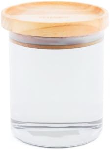 Peterson Housewares G0965132B Glass Canister with Wood Lid, Medium, Clear
