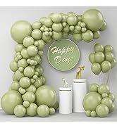 Sage Green Balloons 100Pcs, 18 12 5 Inch Olive Green Balloons Different Sizes Large Latex Party B...