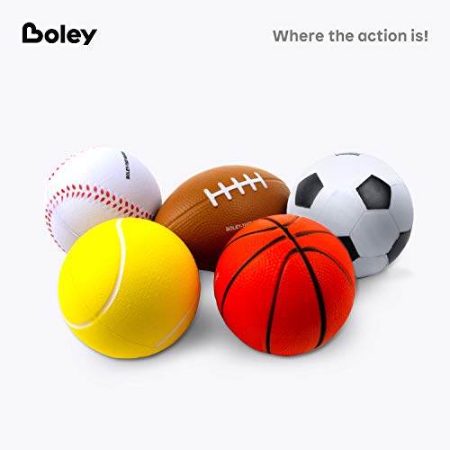 Boley Mini Sports Ball Set 5 Pack Soft Small Kids Balls to Play