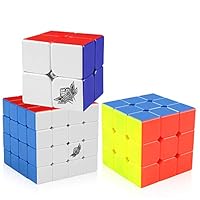 D-FantiX Cyclone Boys 2x2 3x3 4x4 Speed Cube Set, Stickerless Magic Cube Puzzles Toy Pack of 3