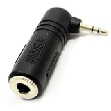 kenable 6.35mm 1/4 inch Jack Socket to Right Angled 3.5mm Stereo Jack Plug Adapter