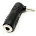 kenable 6.35mm 1/4 inch Jack Socket to Right Angled 3.5mm Stereo Jack Plug Adapter