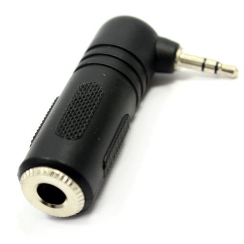 kenable 6.35mm 1/4 inch Jack Socket to Right Angled 3.5mm Stereo Jack Plug Adapter
