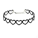 UdobuyPunk Gothic Long Black Velvet PU Leather Chain Necklace Stretch Tattoo Choker Elastic Tassel Necklaces