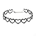 UdobuyPunk Gothic Long Black Velvet PU Leather Chain Necklace Stretch Tattoo Choker Elastic Tassel Necklaces