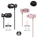 Earbuds Headphones with Microphone 2 Pack Powerful Bass Magnetic in Ear Earphones Wired 3.5mm Volume Control with Zipper Case for Apple iPhone iPad Samsung and More Durable Stereo (Rose Gold)