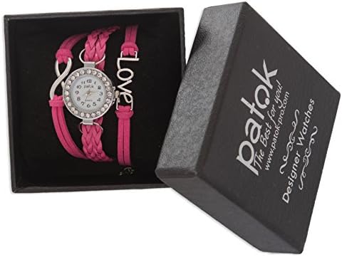 PATOK Women's Quartz Metal and Leather Casual Watch, Color:Pink (Model: VLP763250312766)
