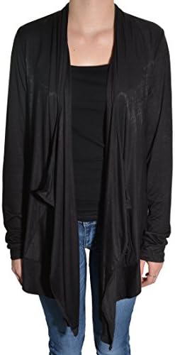 Highness Fly Away Jersey Cardigan with Pockets (Black, L/XL)