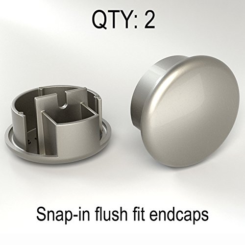 10 ft. Handrail - Genuine Red Oak Bonded to Aluminum Core, 5 Matte Nickel Brackets + Flush Endcaps, 1.6" Round – Complete Kit