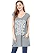 Allegra K Women Letters V Neck Sleeveless Oversize Tunic Top L Dark Grey