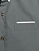 Allegra K Men Short Sleeve Button Down Slim Fit Shirt Top Light Gray M