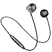 Bluetooth Headphones, Wireless Sport Earphones, In-Ear HD HiFi Stereo Earphone with Mic, Secure Fit, Noise Cancelling, Sweatproof, IPX4 Waterproof, Magnetic, Lightweight, for Gym, Running (Black)