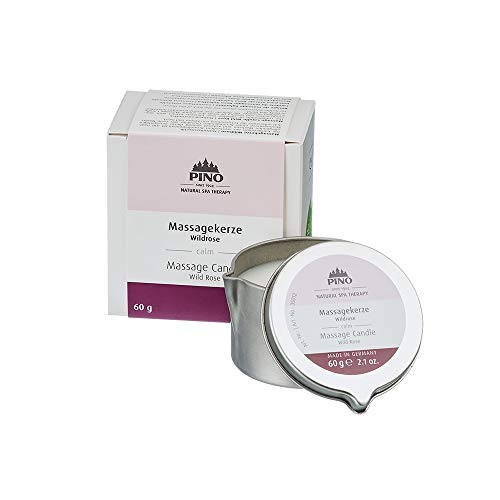 PINO Natural Spa Therapy Scented Massage Candle, Wild Rose, 2.1 oz