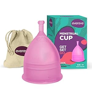 Evereve Menstrual Cup for Women – Medium Size with Pouch, Silicone body, Odour and Rash Free, No Leak, Protection for Up…