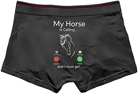 Mens My Horse Is Calling And I Must Go Flat Underpants Black M