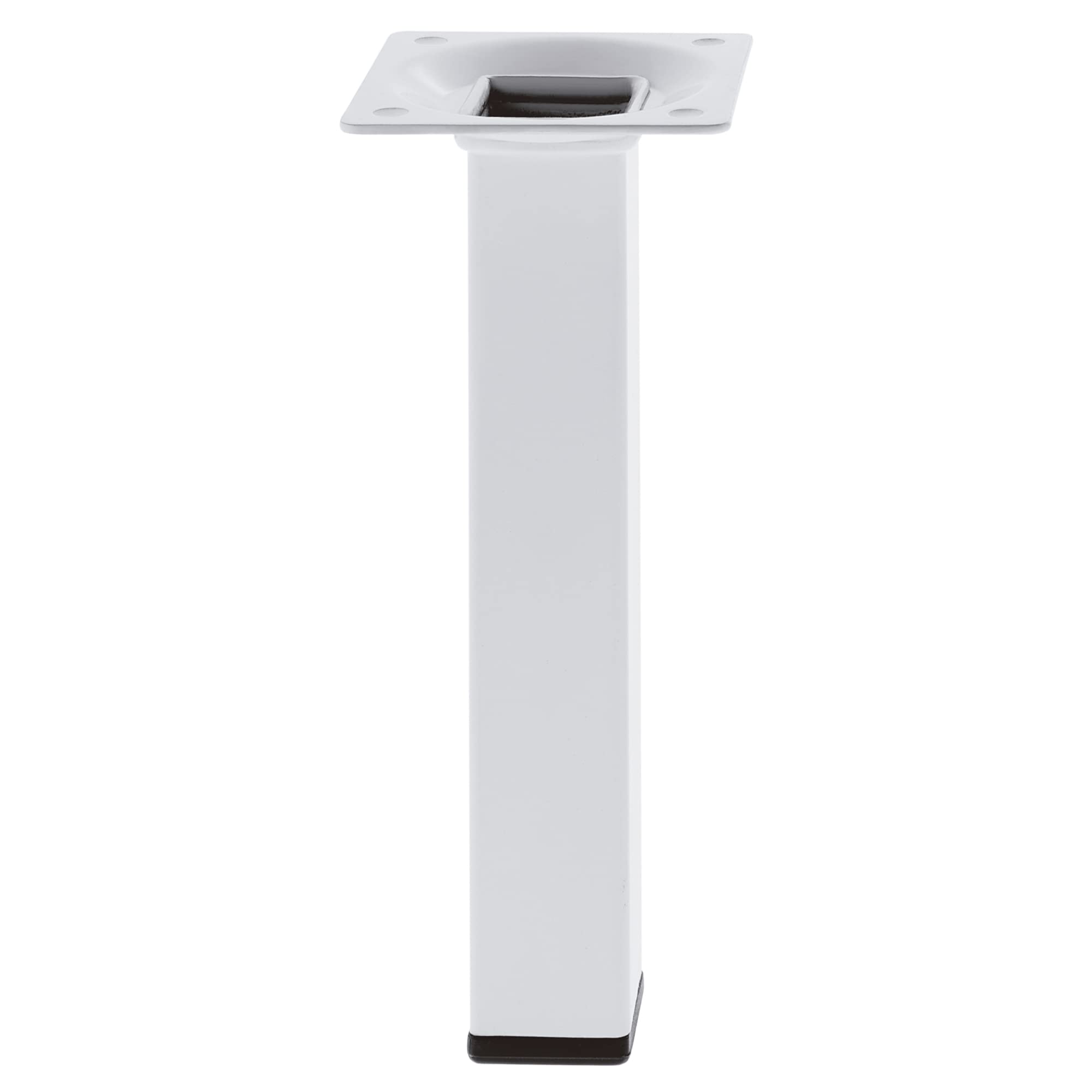 amig - Square Furniture Leg | Model 3 | 25 x 25 x 250 mm | with Regulation Screw | 4 Points Screws | Holds up to 15 kg/Legs | White Steel