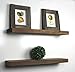 SOLID RUSTICS Handmade Rustic Wood Floating Wall Shelves, Walnut, Set of 2, (24