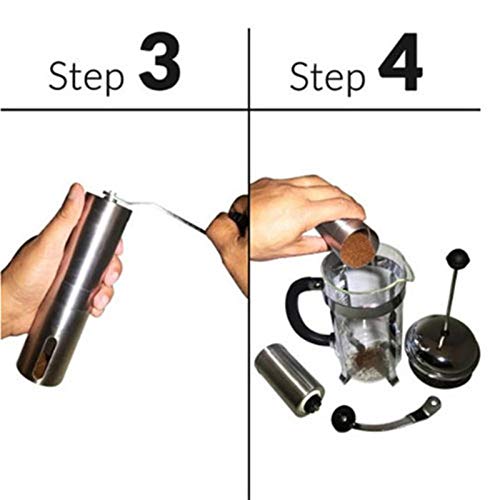 HEQIE-YONGP Elektrische Kornmühlenschleifer Keramikgrün-Handbuch-Kaffeemühle tragbare Handkurbel-Edelstahlkaffee-Mühle… – Bild 5