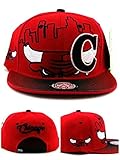 Chicago New Leader Bull Head Skyline Bulls Colors Red Black Era Snapback Hat Cap