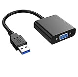 Dorggi USB 3.0 to VGA Adapter Multi-display Video Converter - PC Laptop Windows 7 8 and more (Black)