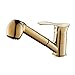 OWOFAN Kitchen Sink Faucet with Pull Out Sprayer 360 Degree Swivel Spout Mixer Brass Tap,Gold Polished WF-7005K