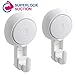 Quntis Large Clear Shower Suction Hooks, 11LB Heavy Duty Reusable Window Glass Vacuum Hooks Kitchen Bathroom Wall Hanger for Towel Loofah Sponge Bathrobe Christmas Wreath, 2 Pack