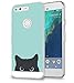 HELLO GIFTIFY Phone Case Compatible with Google Pixel XL (5.5 inch 2016) Clear Soft TPU Gel Protective Rubber Cover, Tiffany Blue& Cat Designed