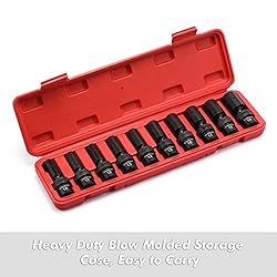 CASOMAN 10 PCS 3/8" Drive Deep Standard Universal