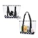 VENO 2 Packs Large Clear Bag, Transparent Vinyl PVC Tote Bag, Long Shoulder Handbag with Zipper Closure for Stadium, Event, Outdoor, Beach, Pool, Work, Sports Games, Shopping, Grocery (BLU)