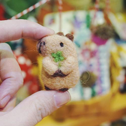 Wool Queen Needle Felting Kit, Pure Queensland 70S Fine Wool, Felting Foam Mat, 2 Needles, Instruction & Videos-Kid Crafts (Guinea Pig) - Thumbnail 3