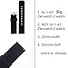 22mm Replacement Soft Straps Bands for Pebble Time/Gear S3/Asus Zenwatch 2 Big/Men's Fossil Q Explorist Gen 3 Smartwatch (Black)