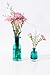 Mkono Blue Flower Vase Decorative Art Glass Home Decor Set of 2, Blue