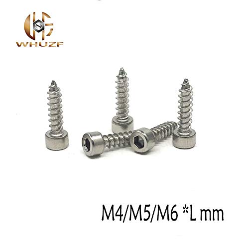 Screws M4/M5/M6L Hexagon Socket Screws Plate with Nickel Wooden Audio Furniture Sliding Door Self Tapping Screws Hardened - (Length: M4x50mm)