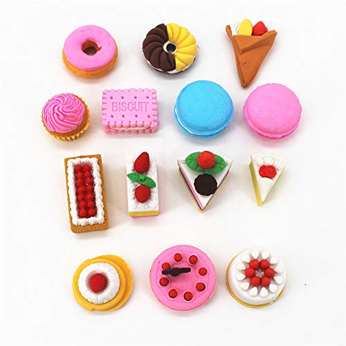 ArtioHipo 70PCS Animal Pencil Erasers Japanese Puzzle Food Removable Assembly Erasers for Kids Party Gifts School Games Prizes Classroom Rewards and Novelty Toys Cute Erasers Set(Random Designs) - Thumbnail 2