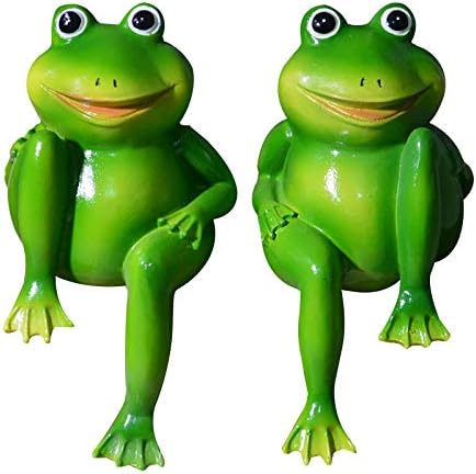 Shumo - Conjunto de 2 piezas de resina sentado con ranas, estatua al