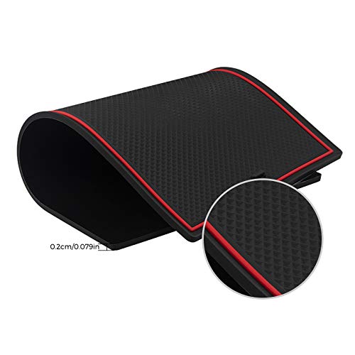 Key Card Holder, Center Console Mats Cup Holder Liner for Tesla Model 3 2019 2018 2017, Red, 8 Pcs