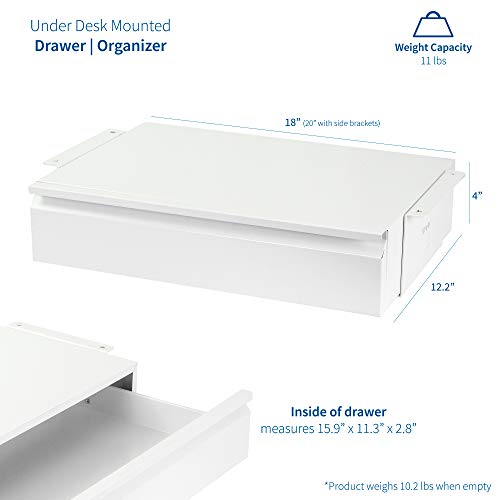 VIVO 18 inch Office Mounted Sliding Under Desk Pullout Drawer, Storage