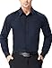 PJ PAUL JONES Young Mens Dress Shirts Slim Fit Basic School Shirts Soft Blue Dress Shirts (Navy Blue,M)