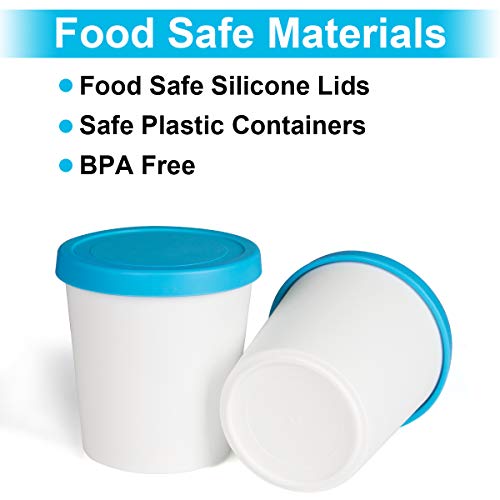 Ice Cream Containers, 1 Quart Freezer Containers Reusable BPA Free Ice