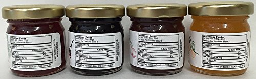 Mrs. Miller's Amish Mini COUNTRY Sampler Variety 1.5 oz. - Pack of 8 (2 of ea): Apple Butter, Strawberry Rhubarb Jam, Elderberry Jelly & Peach Jam with a Jarosa Chocolate Lip Balm by Jarosa Gifts - Thumbnail 2