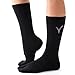 V-Toe Thicker Tabi Flip Flop Socks Athletic or Casual Big Toe Black Crew Socks