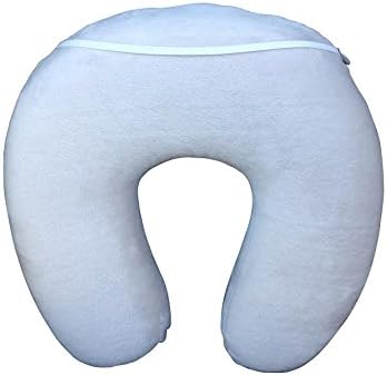 LN Essentials Gray Memory Foam Travel Neck Pillow with Elastic Travel Strap