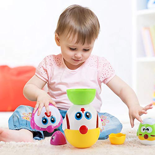 Amy & Benton Chicken Eggs Stacking Toy for 1 2 3 Year Old Nesting Toys for Baby and Toddlers Birthday Gift