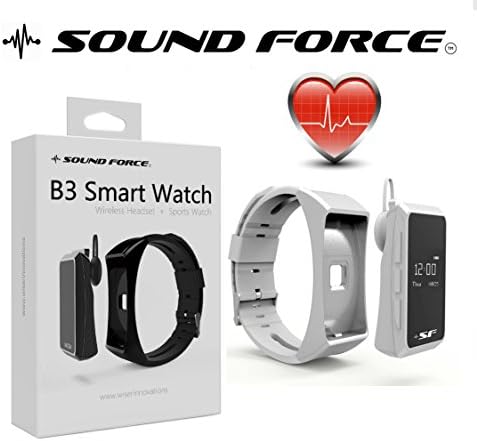 Fitness Tracker Military Time Only Heart Rate Monitor Smart Watch Bluetooth-Sound Force-Steps Counter-Talk Band B3-Intelligent-Activity-Monitoring-Android Apple-Iphone-Wireless, Ear Piece-Comfortable